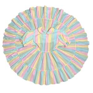Mini World 4T 80’s full circle pastel twirl dress